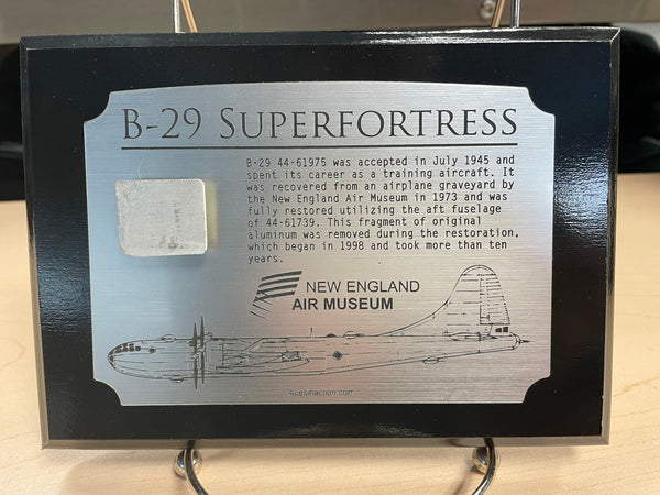 Small B-29 Historic Relic Plaque